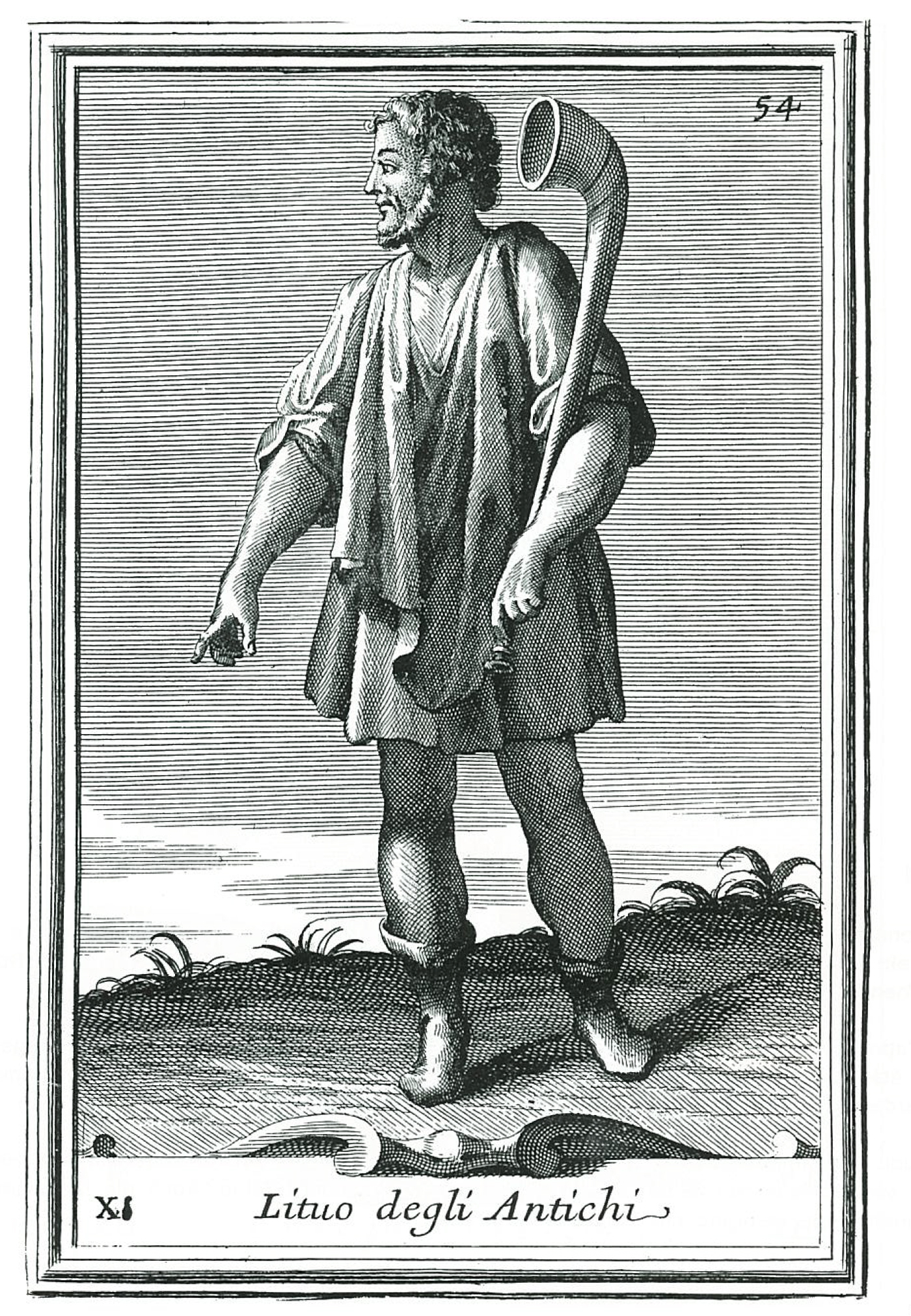Le lituus romain serait d'origine étrusque. Bien qu'il soit fait d'une seule pièce, il garde la forme de son prédécesseu...