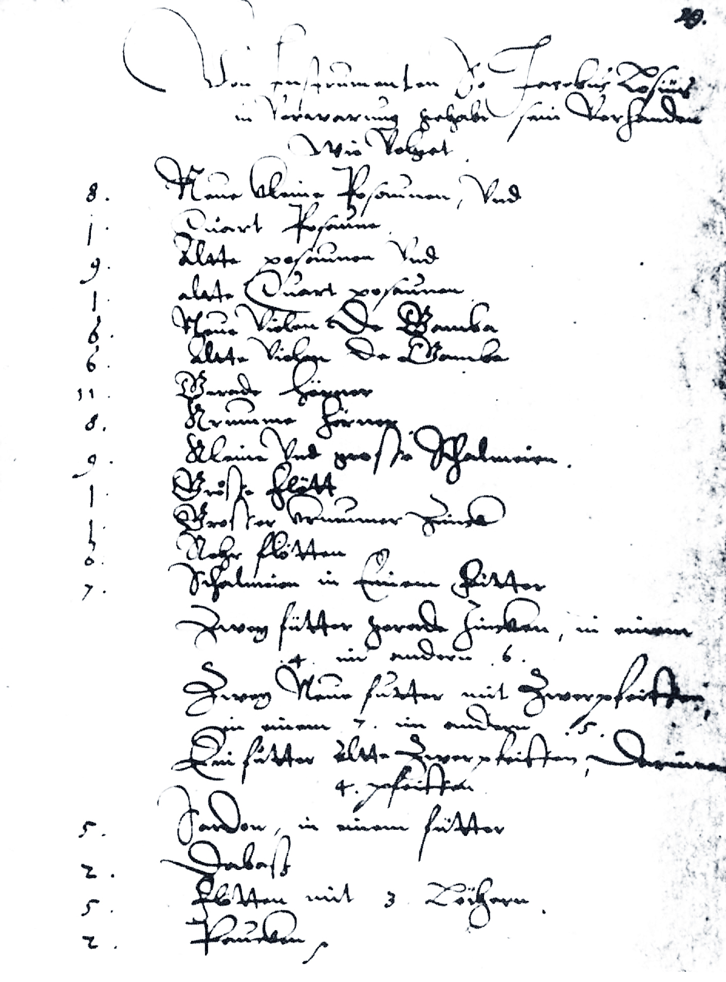 3. The first instrument inventory of the Dresden orchestra of 1593. The first four items: 8 new small trombones and 1 qu...