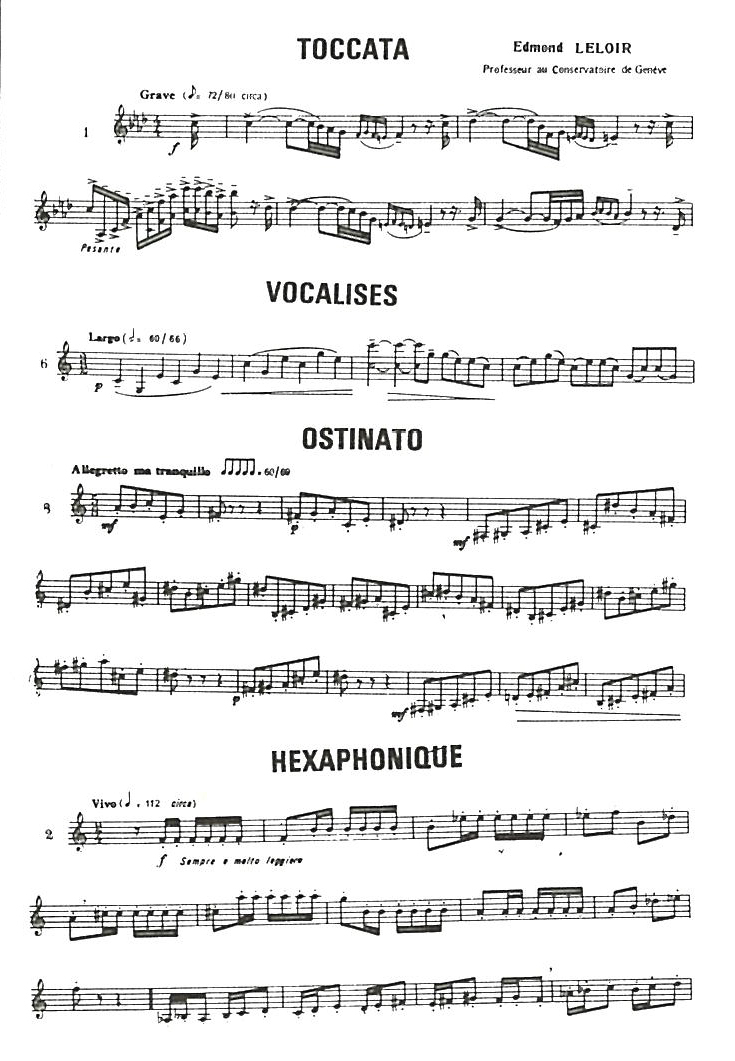 Edmond Leloir, Dix Etudes pour le cor en Fa G. Billaudot, Paris 1981)