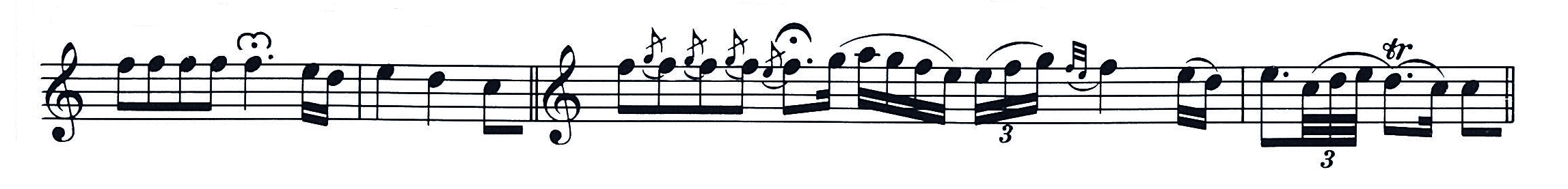 Example 3P.J. Fick, Concerto, Larghetto bar 18, unornamented and ornamented.