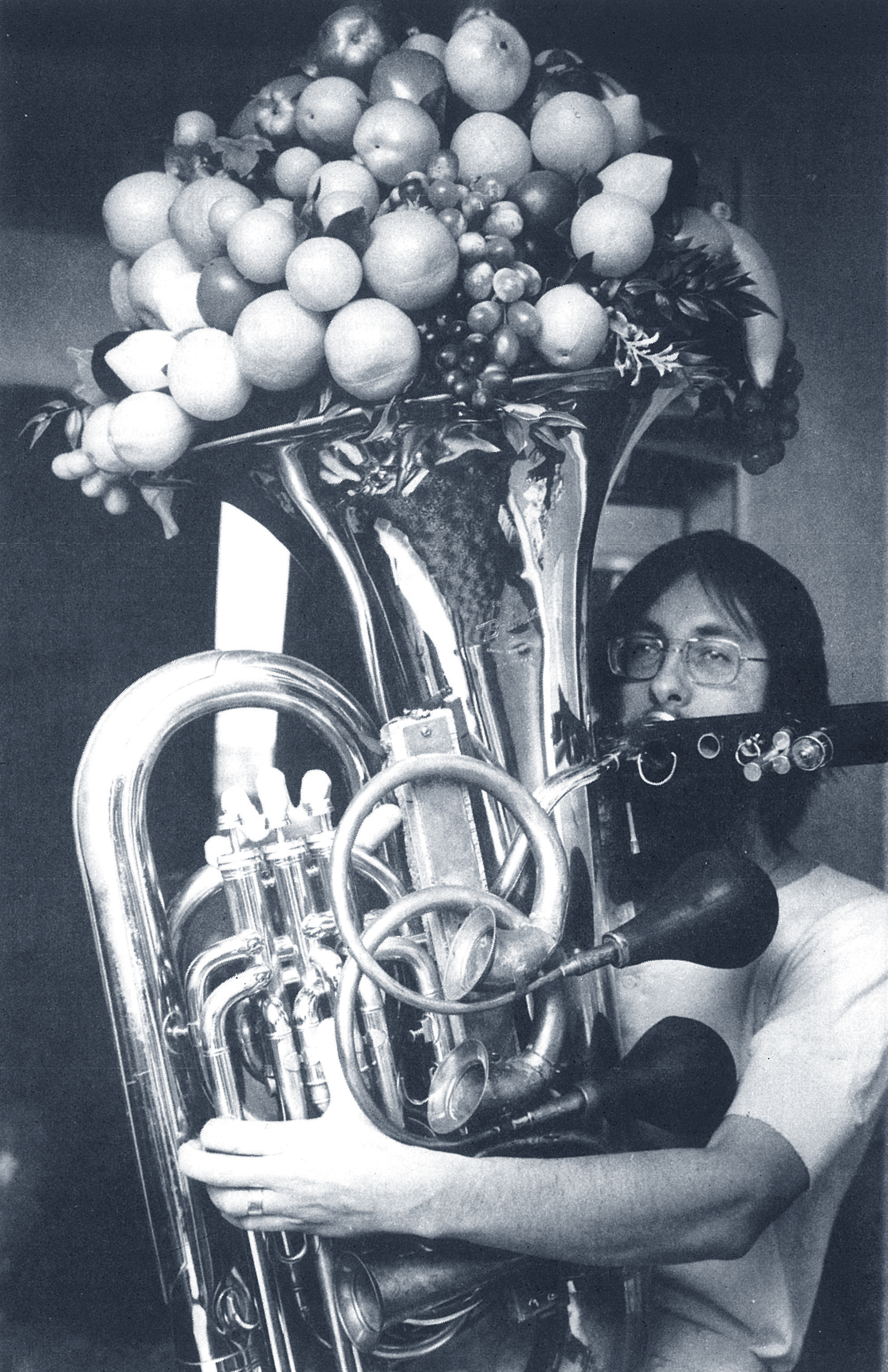 Melvyn Poore, equipped to play Tuba Mirum.