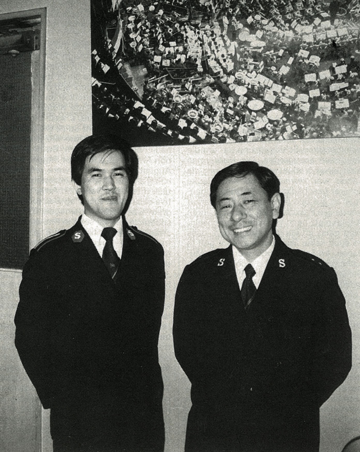 Commander N. Harita (right) and H. Suzuki. Mr. Suzuki is the band master of Japan Staff Band.