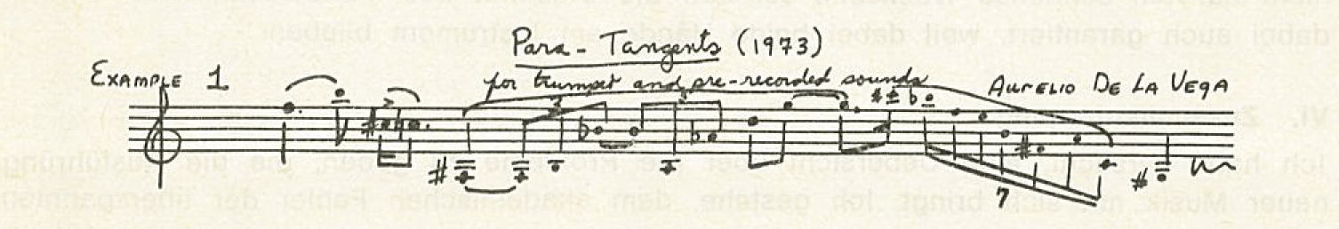 Example 1: Aurelio de la Vega, Para-Tangents (1973)
