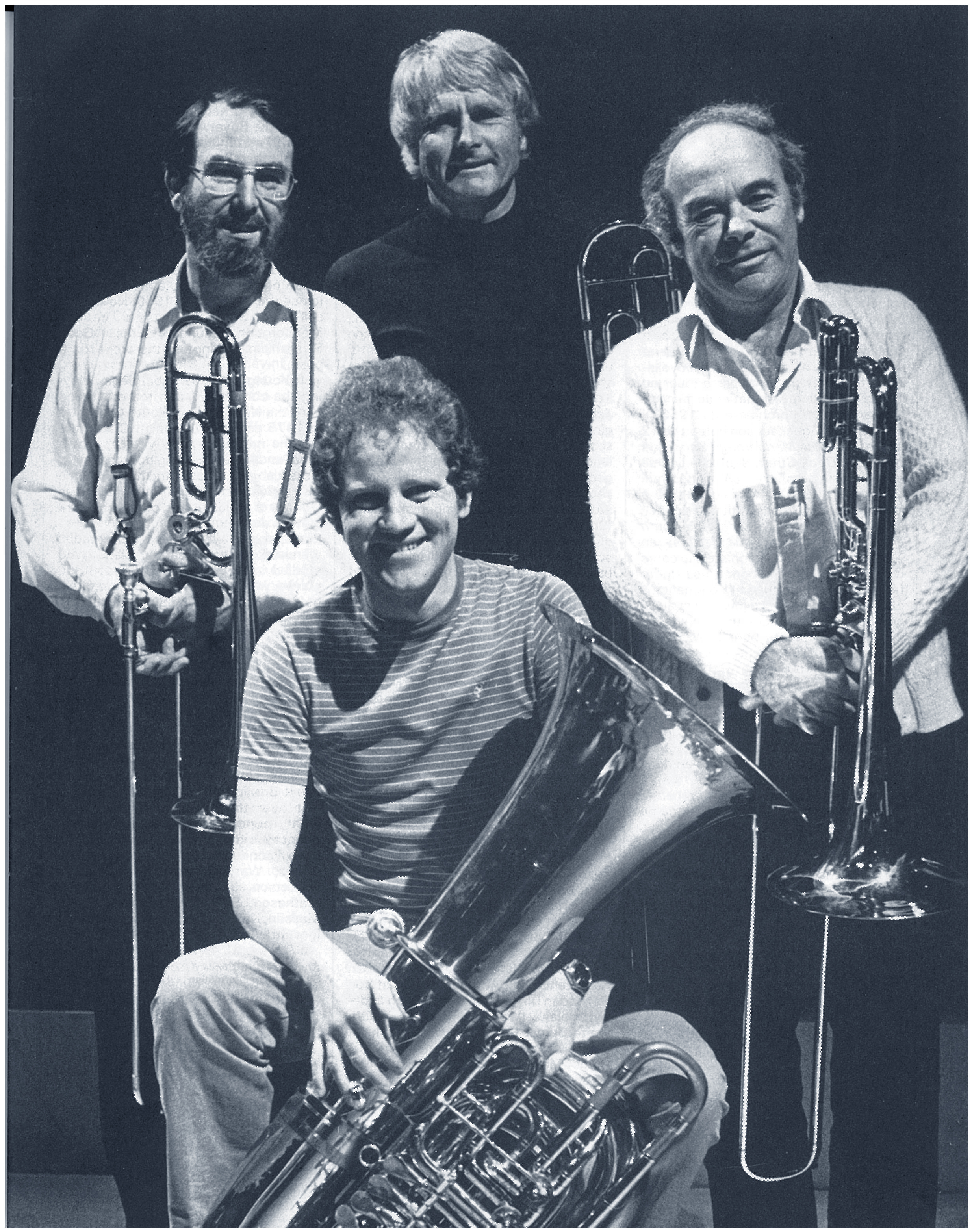 (l. to r.) John McIvor (principal), Tom Shanahan (2nd), Neil Dixon (b-tb), Ken Young (tuba)