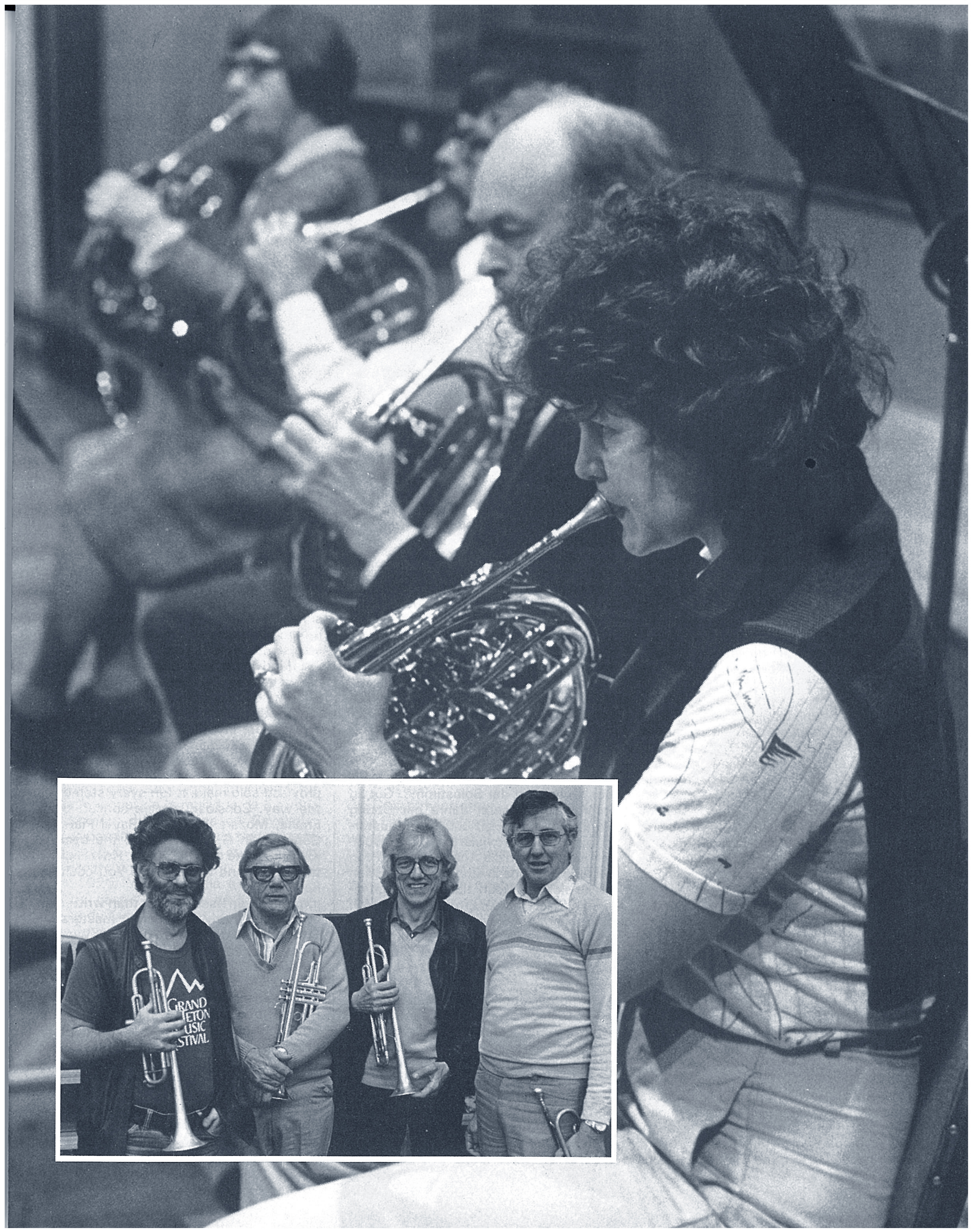 Main photo (r. to l.): Heather Clark (principal), Bob Burch, Ed White, Zoe SchafferInline photo (l. to r.): Albert MacKinnon (principal), George Duncombe (3rd), Mike Gibbs (2nd), Gilbert Evans (co-principal)