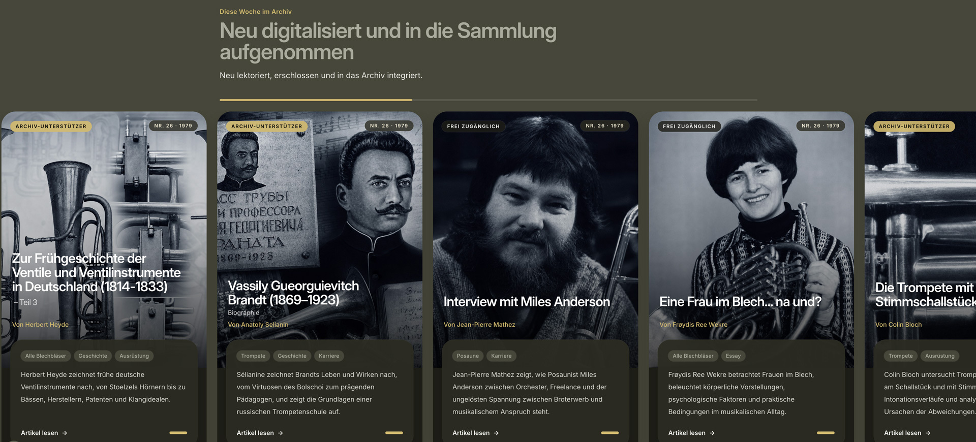 Das Brass Bulletin-Archiv wird zugänglich